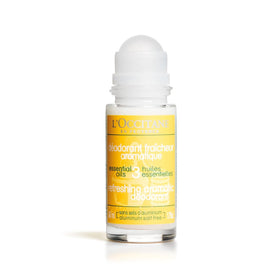 L'Occitane Aromachologie deodorant roll-on for all skin types, quick-drying application.