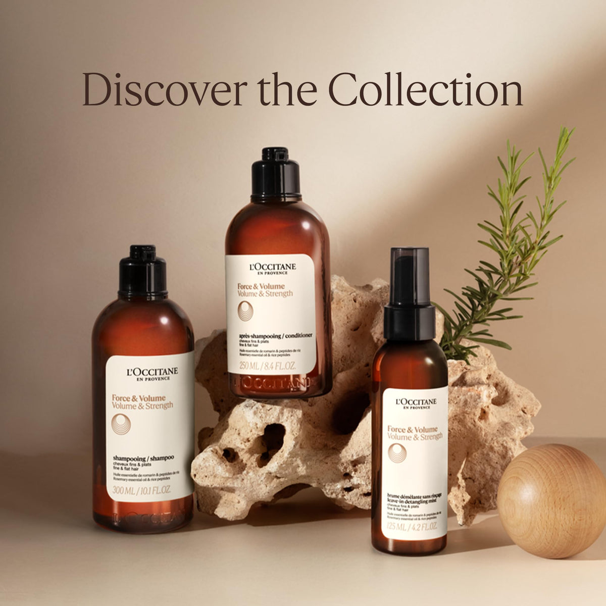 Post-use hair showing shiny, voluminous, softer feel.