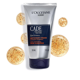 L'Occitane Cade exfoliating particles texture for bright, refreshed skin.