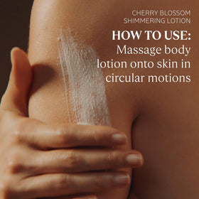 L'Occitane Cherry Blossom Shimmering Lotion pump top enables easy application.