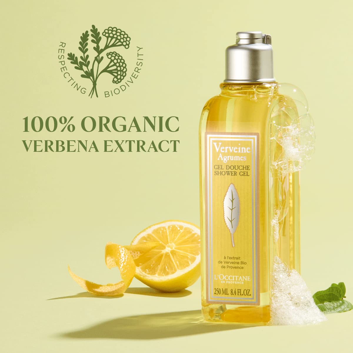 L'OCCITANE Citrus Verbena refill ingredients showcase verbena extract and essential oils