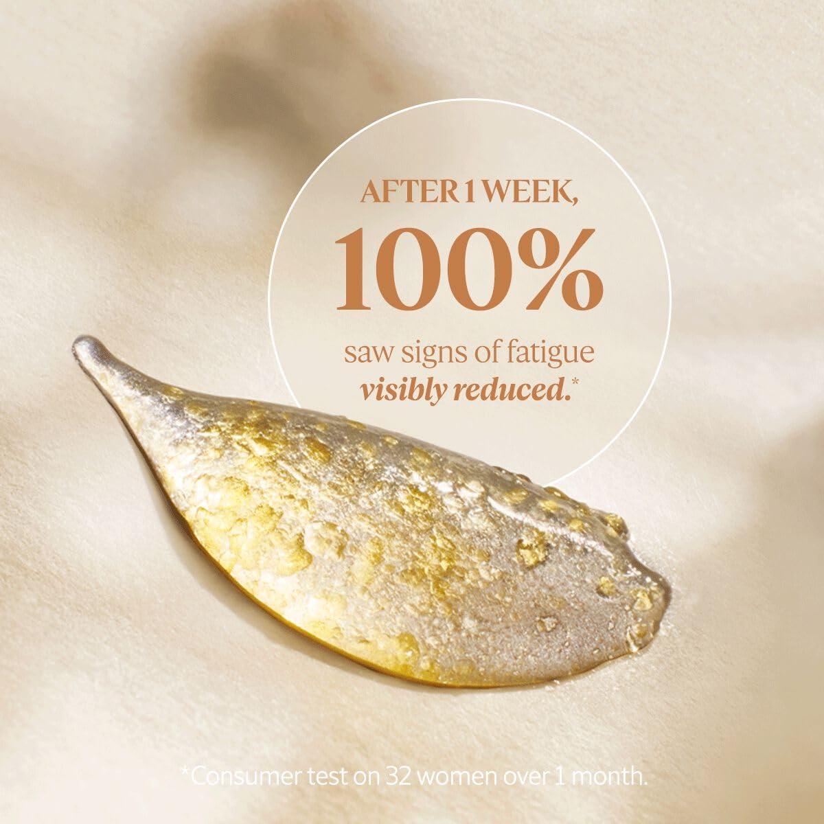 L'Occitane Immortelle eye serum texture shows an oil-in-serum blend for comfortable absorption.