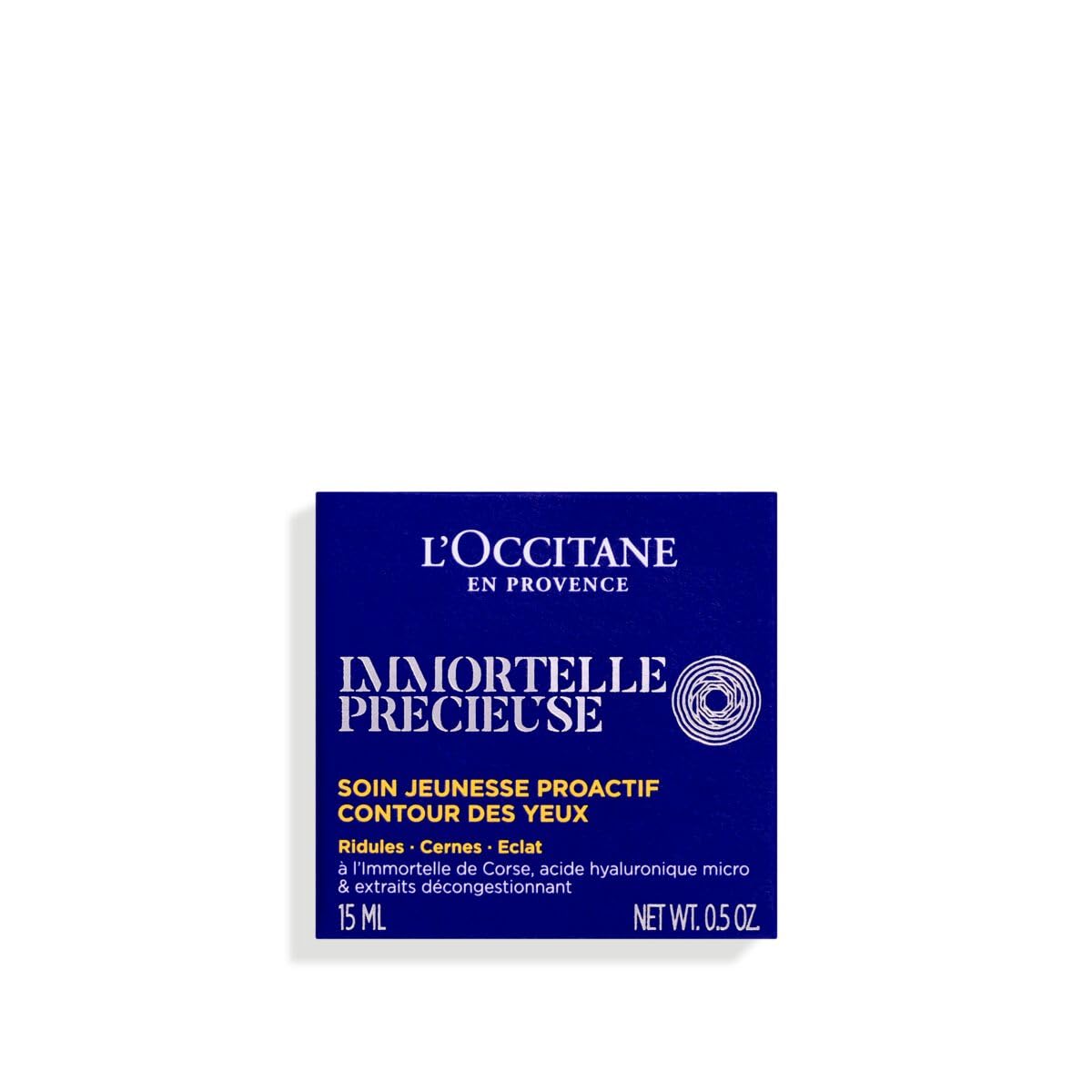 L’Occitane Immortelle Eye Contour texture close-up suggests smoothing action