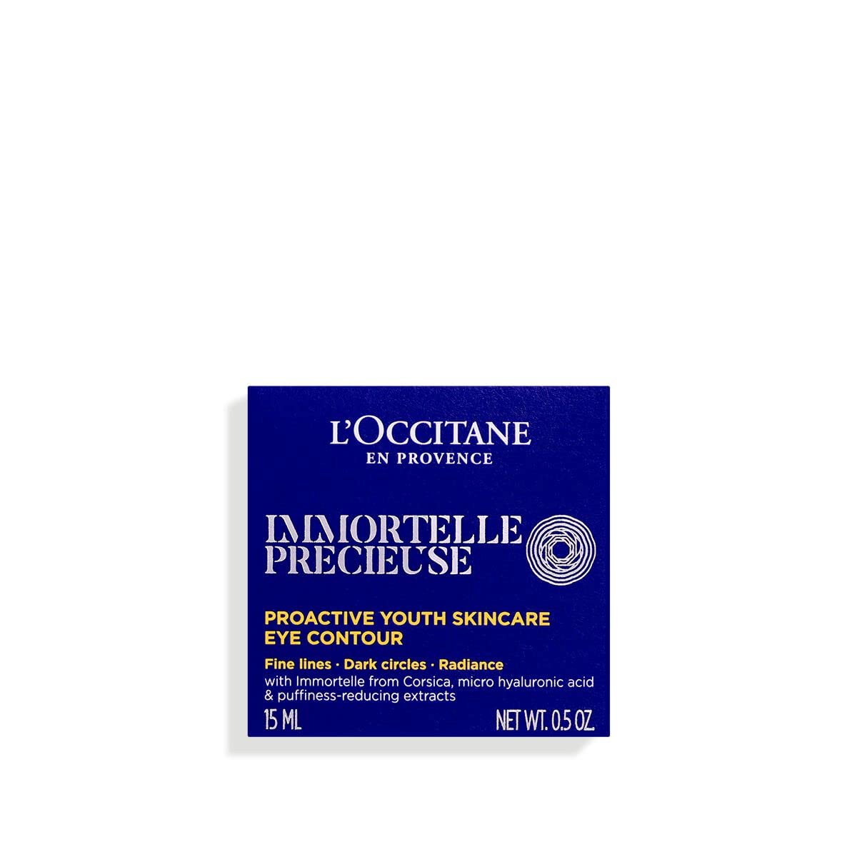 L’Occitane Immortelle Eye Contour under-eye application demonstrates gentle glide