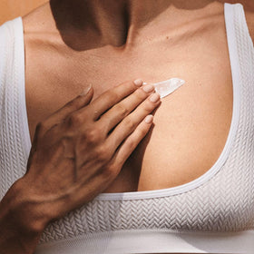 Skin application scene showing delicate, perfumed hydration
