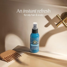 L'Occitane Purifying Freshness Dry Shampoo Mist application spray revitalizing roots without heaviness