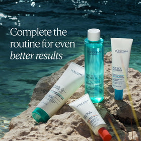 Relaxing morning scene with L'Occitane cleansing gel for a refreshing routine.