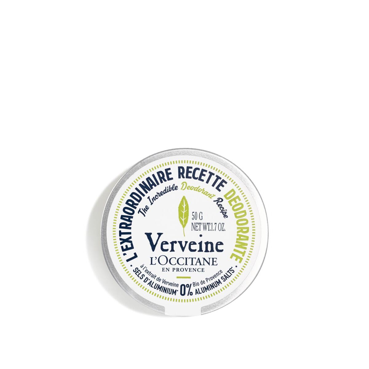 L'Occitane Verbena deodorant balm packaging highlights natural ingredients for daily freshness.