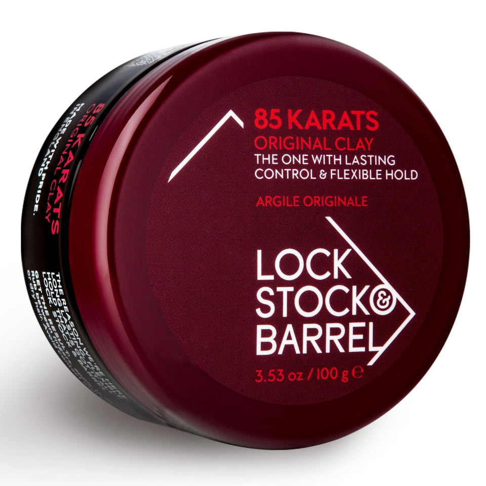 Lock Stock & Barrel 85 Karats Original Clay jar, strong hold, matte finish for men.