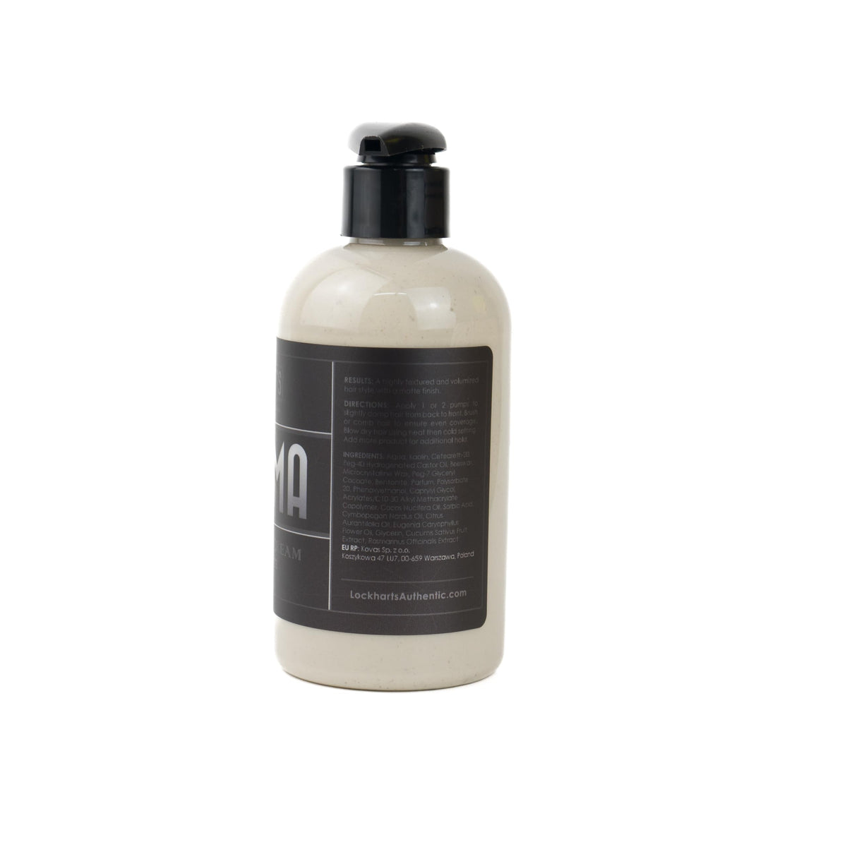 Hands applying Lockhart's Enigma Matte Cream Clay for flexible hold.