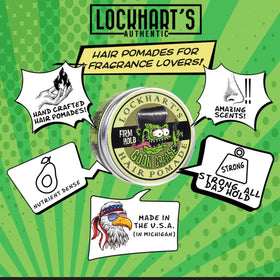Applying Lockhart's Goon Grease during blow-dry for styling control.