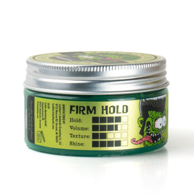Slick-back hairstyle with Goon Grease for all-day shine.