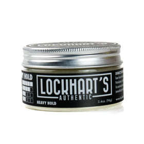 Sleek back hairstyle achieved with Lockhart's Heavy Hold pomade