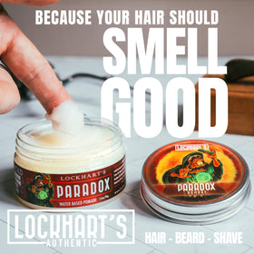 Hair with Paradox pomade displaying non-greasy, polished finish.