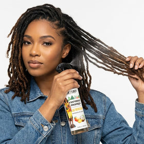 Lockology Coconut Mango Loc Spray no buildup on locs during styling