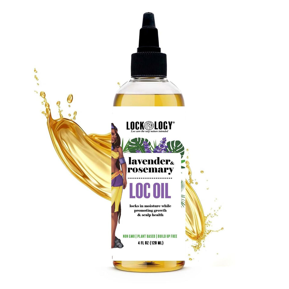 Lockology Lavender & Rosemary Loc Oil bottle with calming aromatherapy for dreadlocks