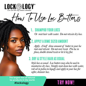 Lockology Loc Butter tin open highlights natural formula for retwists