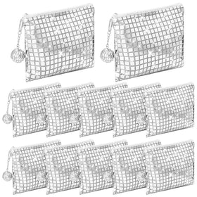 Locmeo 12-pack disco makeup bags glitter for parties and gifts.