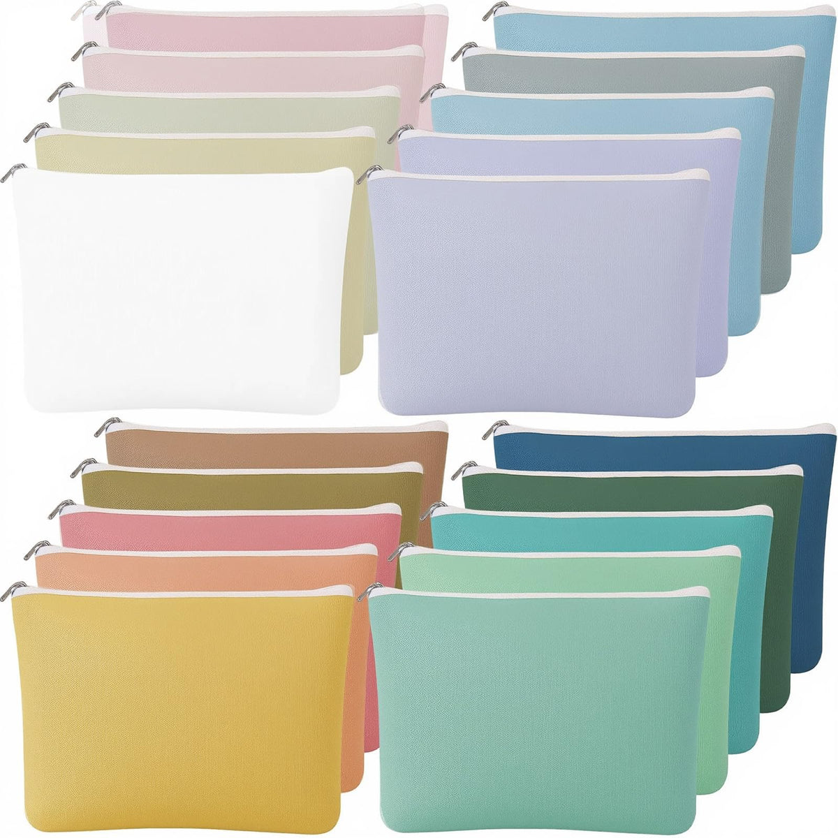 Locmeo Morandi canvas makeup bags set for organized travel storage