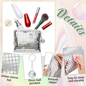Locmeo sequined cosmetic bag adds retro glamour to travel essentials.