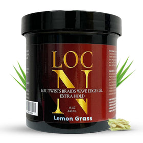 LOCN Hair Gel in hand demonstrates smooth texture for quick styling.