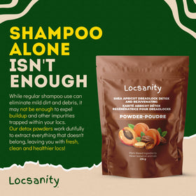 Locsanity Dreadlock Detox brand logo, trusted Black-owned and woman-owned line.