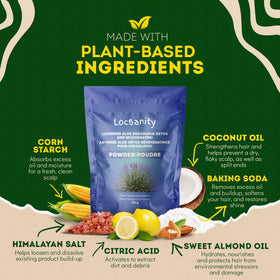 Locsanity detox ingredients bowl showcasing plant-based formula