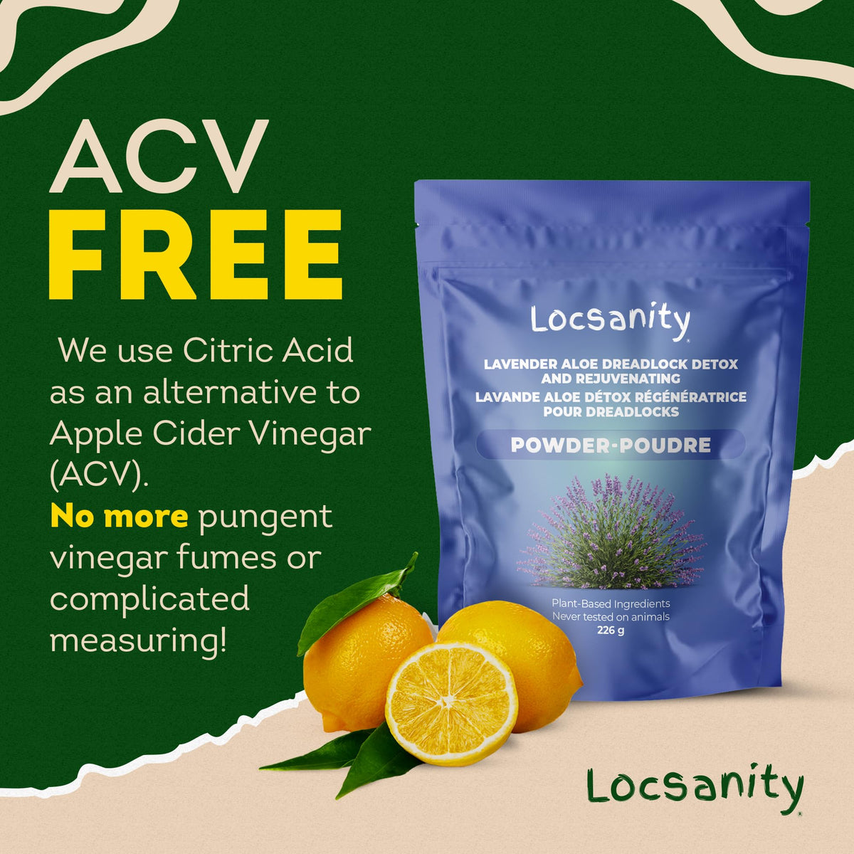 Locsanity detox powder mixed with water for spa-like cleansing