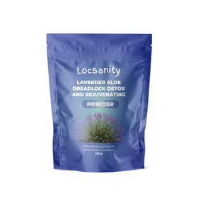 Locsanity dreadlock detox powder bottle for a deep-clean ritual