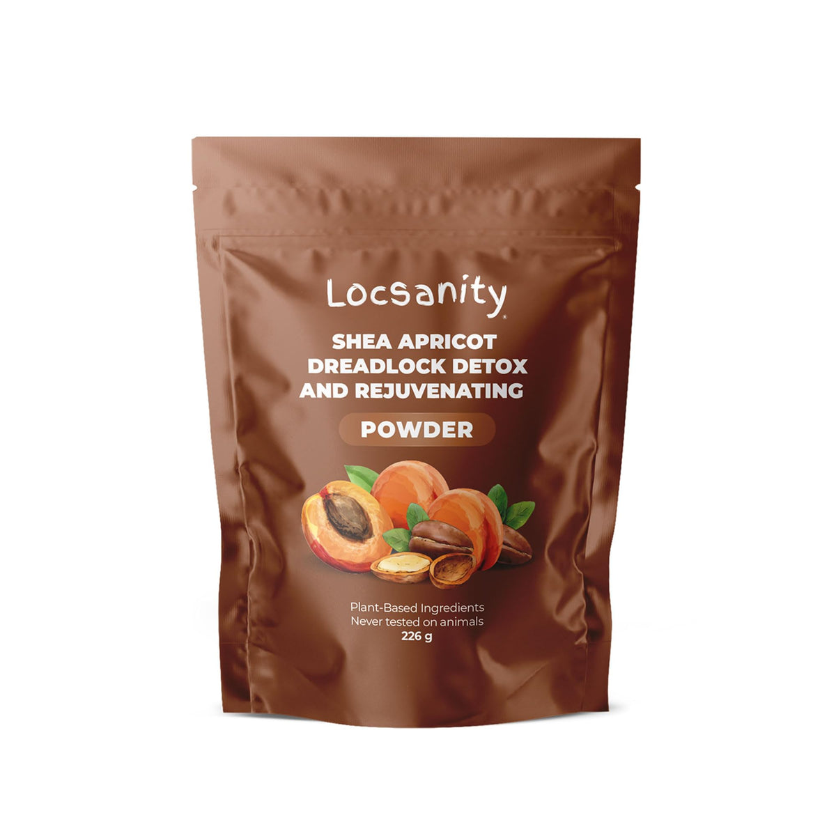 Locsanity Dreadlock Detox powder jar, natural cleanse for buildup removal.