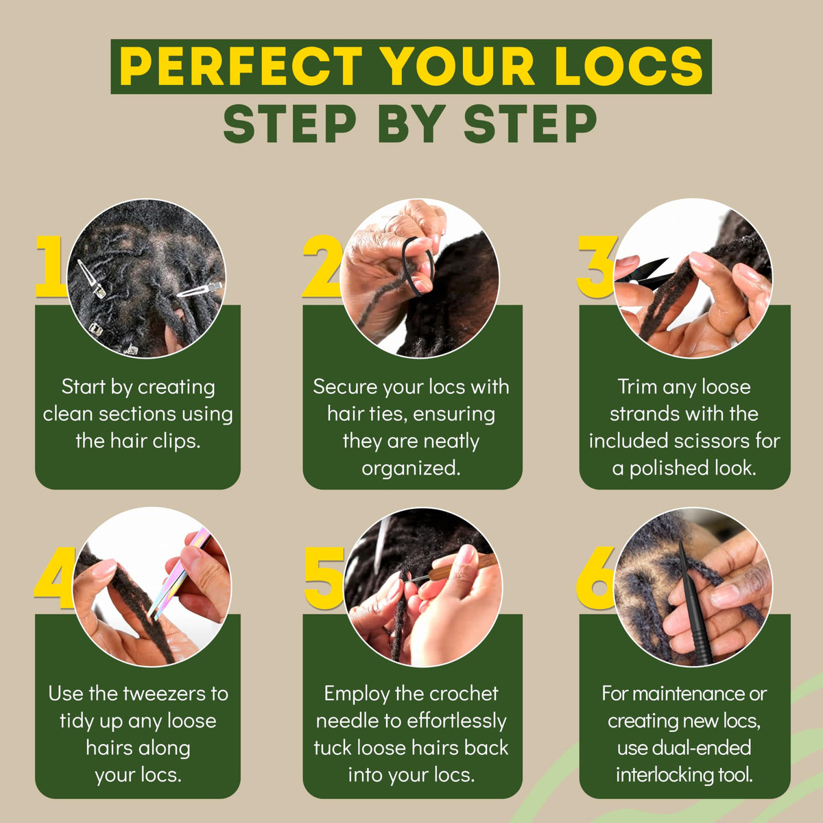 Locsanity tool in hand demonstrating comfortable grip for long sessions