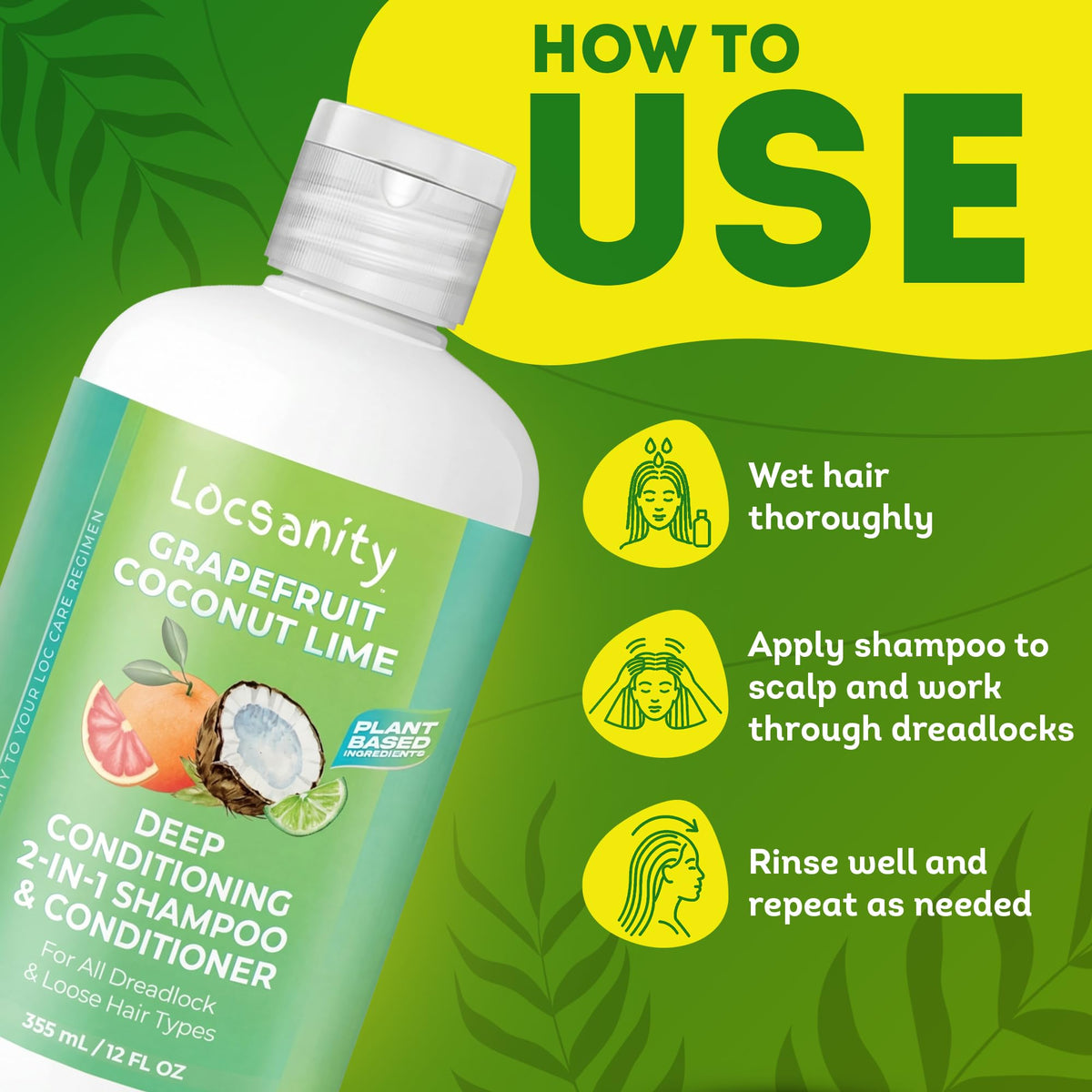 Locsanity Grapefruit Coconut Lime in-shower use, quick loc maintenance.