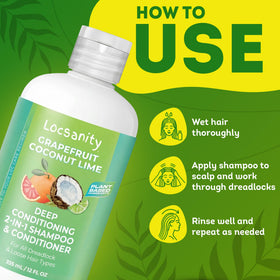 Locsanity Grapefruit Coconut Lime in-shower use, quick loc maintenance.