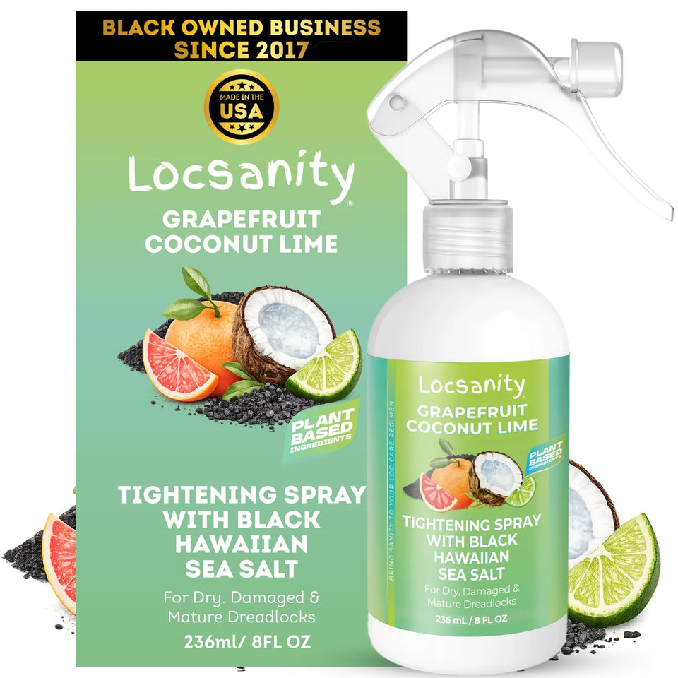 Locsanity Grapefruit Coconut Lime spray bottle hydrates and refreshes locs.