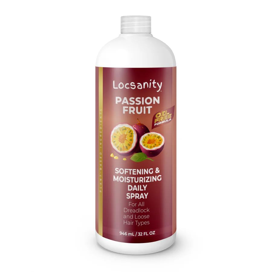 Locsanity Loc Spray bottle front for daily moisture and scalp refreshment.