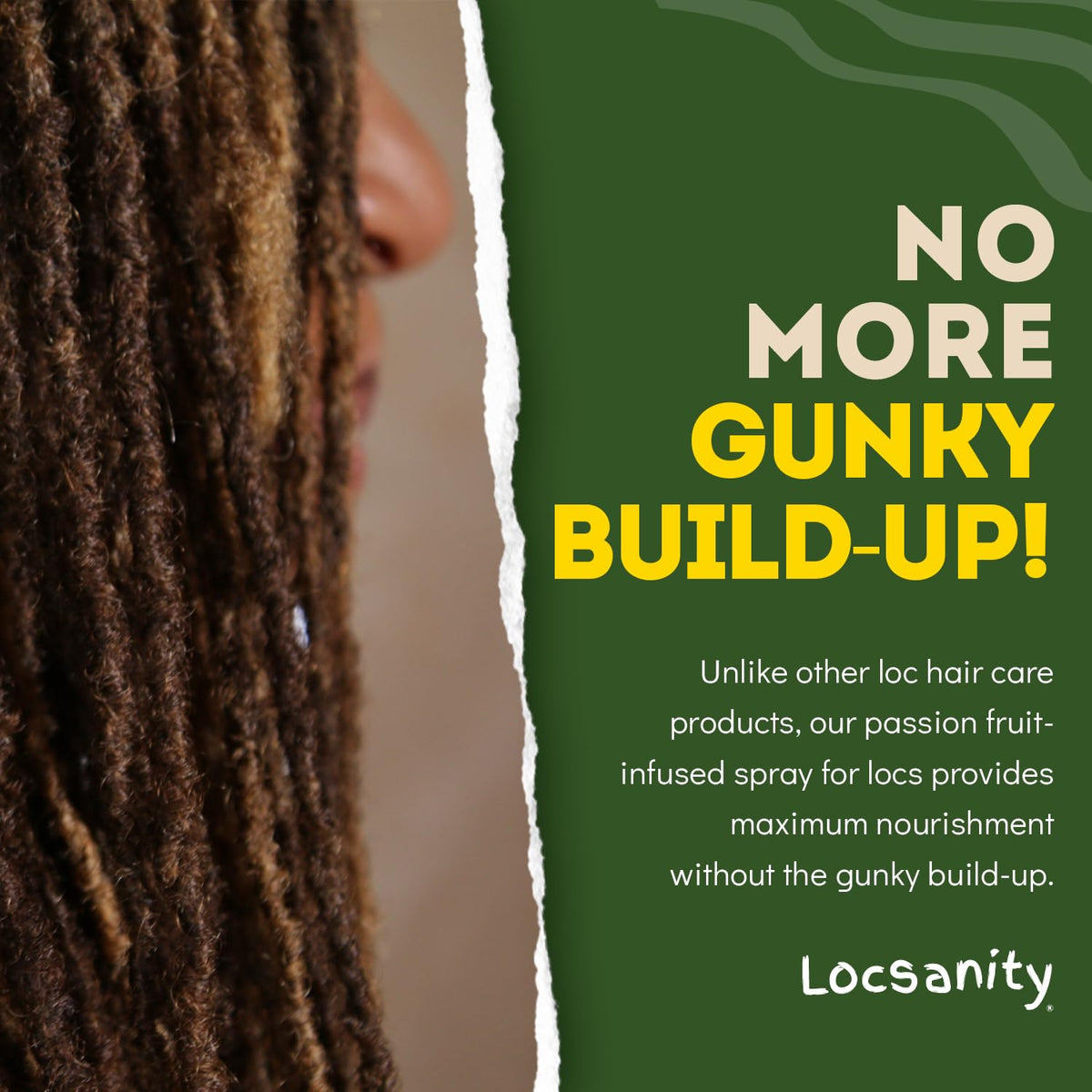 Locsanity Loc Spray being applied to scalp for soothing refresh.