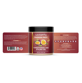 Locsanity Passion Fruit Gel applied to locs for smooth, hydrated texture.