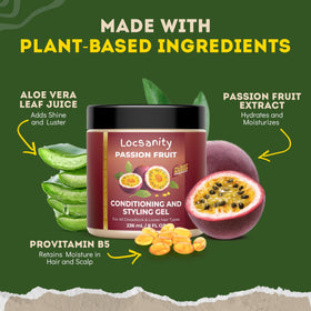 Locsanity Passion Fruit Gel fragrance detail enhances fruity scent throughout day.