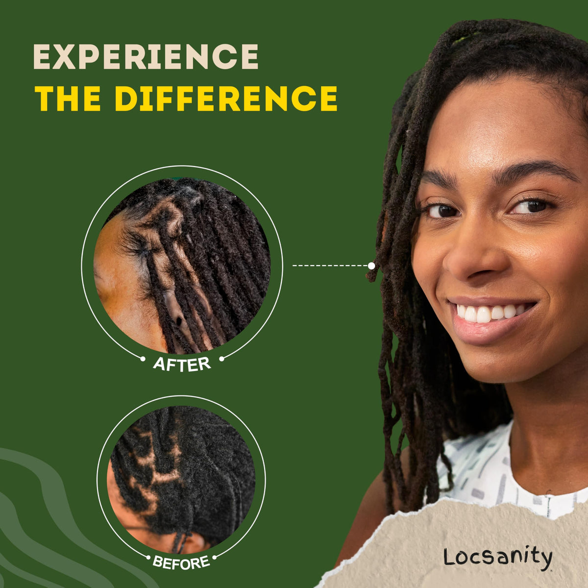 Locsanity Passion Fruit Gel smooths loose hair for a polished look.