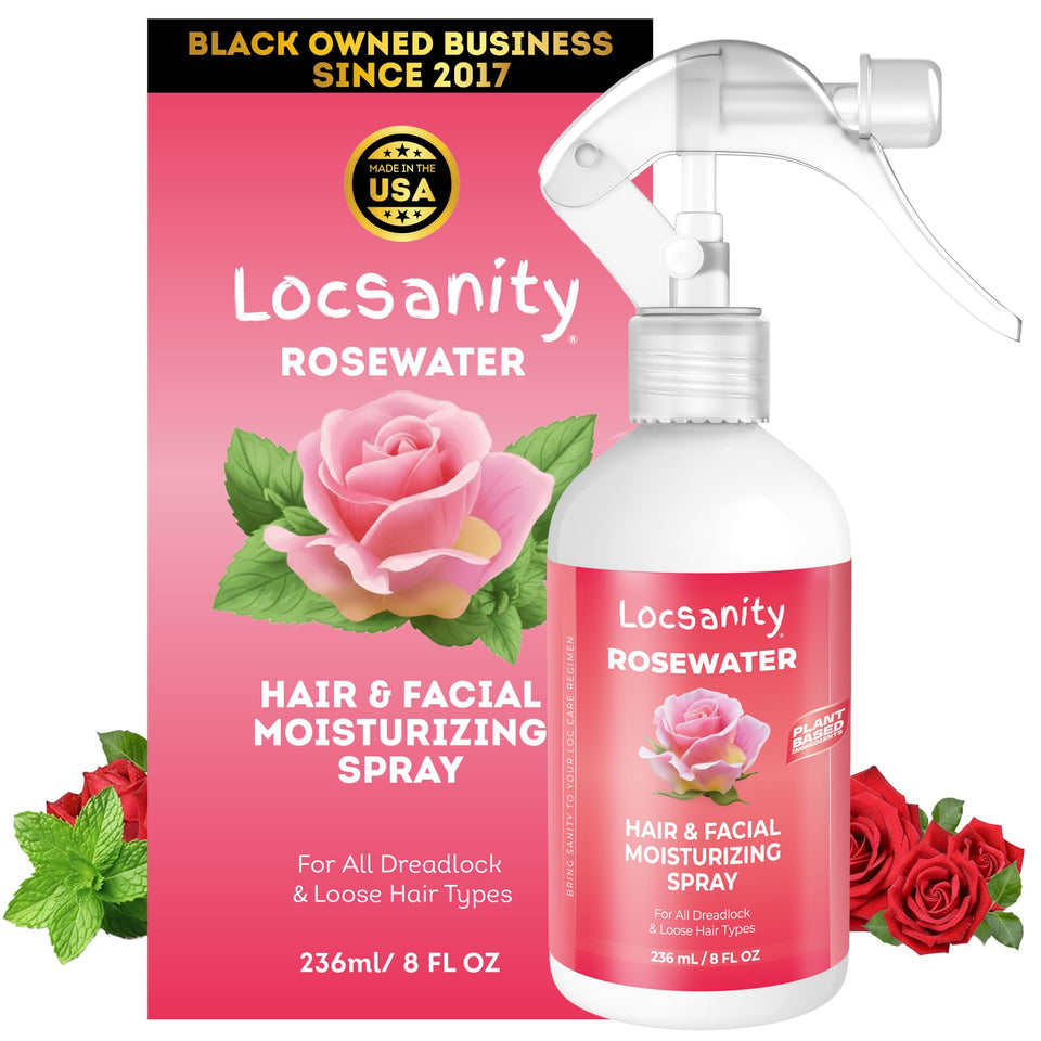 Locsanity Pure Rosewater Spray bottle with refreshing facial mist