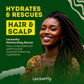 Swirl of Locsanity serum texture showing light, non-greasy finish.