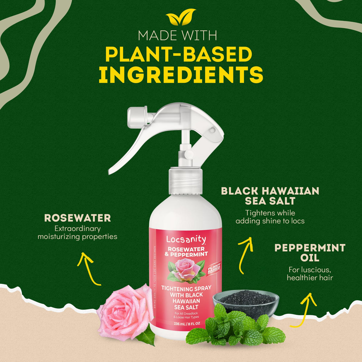 Locsanity Rosewater Peppermint loc spray mist refreshing dreadlocks