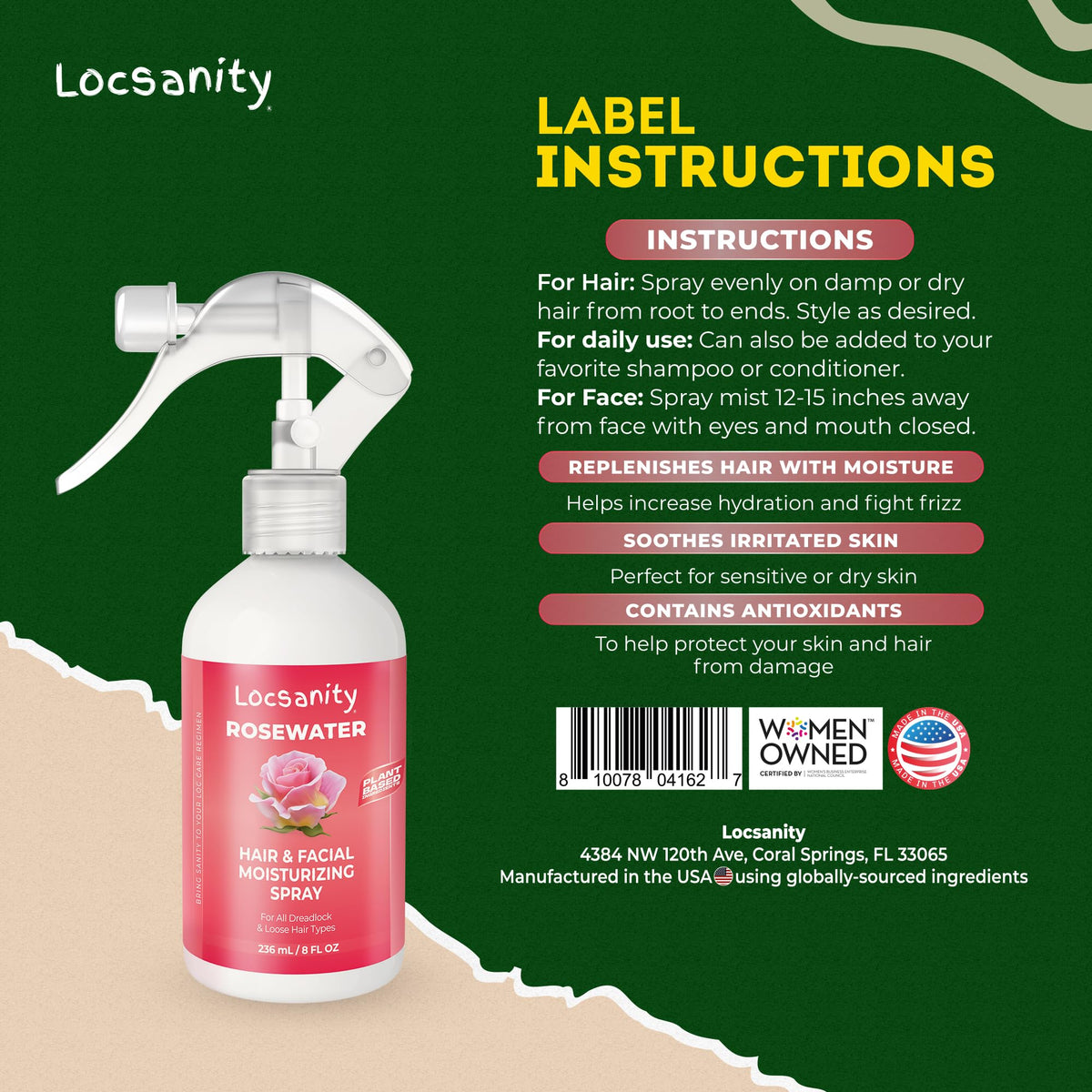 Locsanity Rosewater skin glow shot shows dewy look