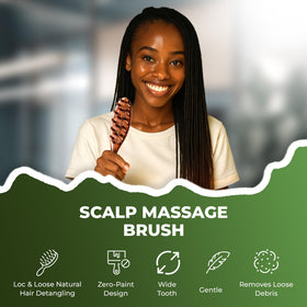 Locsanity sandalwood brush highlighting natural oil distribution for even treatment.
