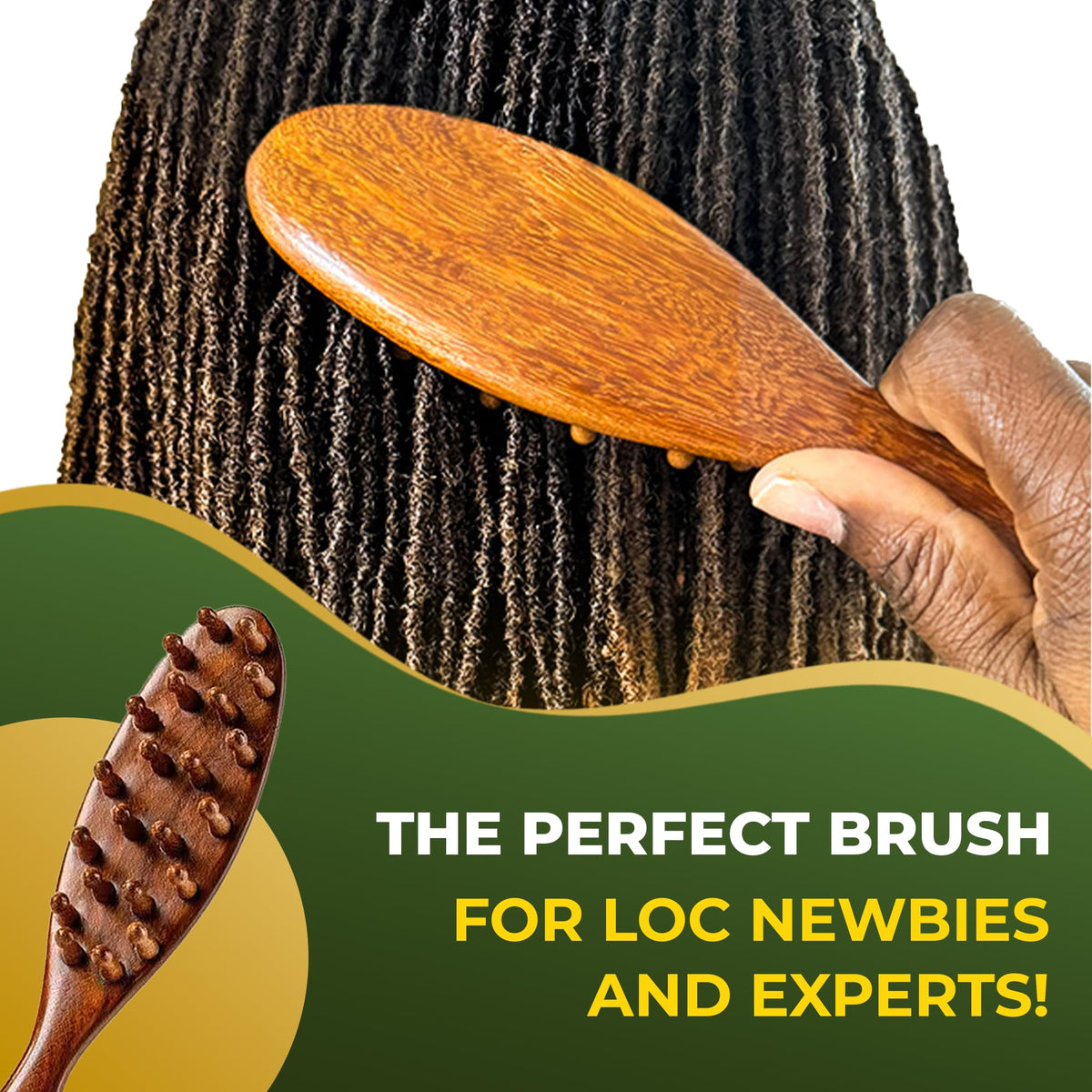 Locsanity sandalwood polished finish with calming aroma during grooming.