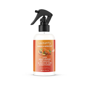 Locsanity Shea & Apricot Loose bottle pour supports dreadlock care with balanced moisture.