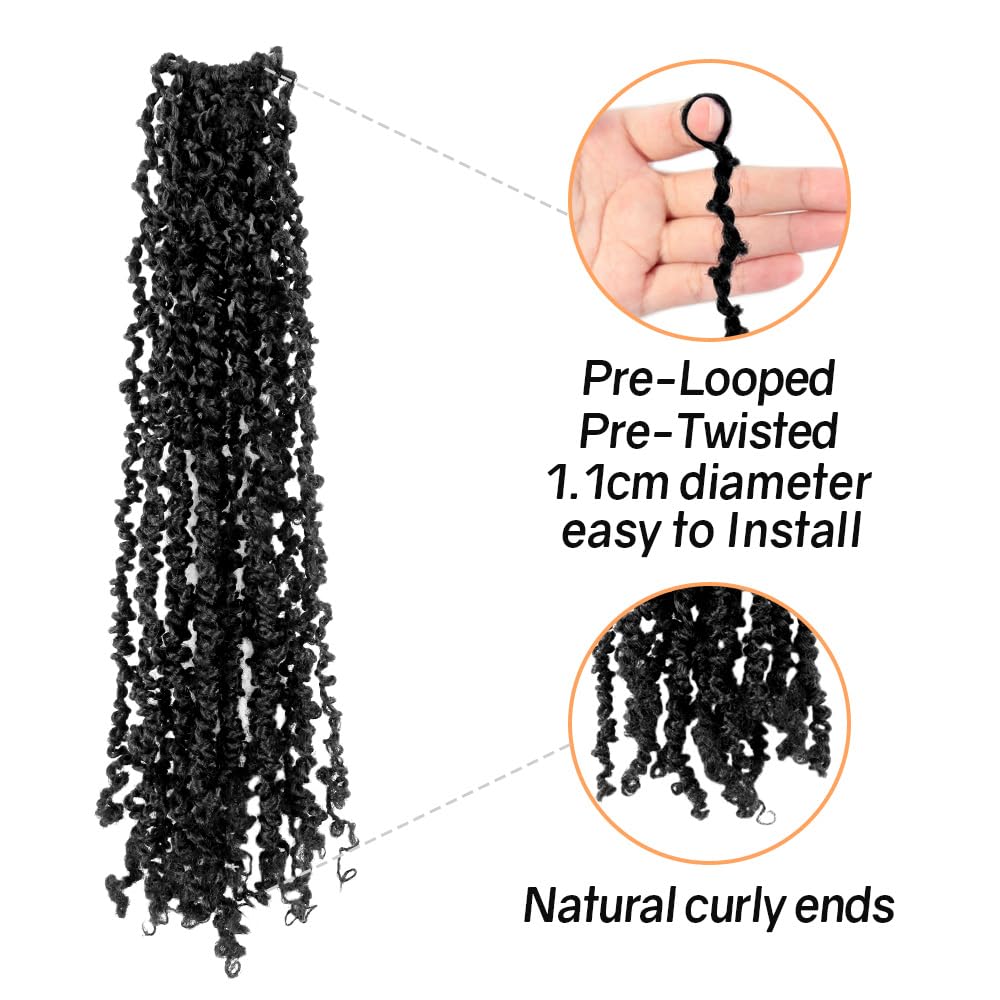 LOCSBYHAND pre-twisted passion twist ends with curly detail