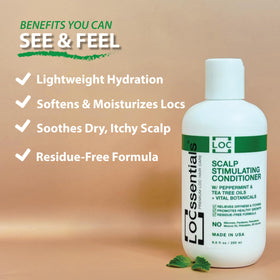 LOCssentials peppermint-tea-tree-oil drops highlight refreshing scalp care.