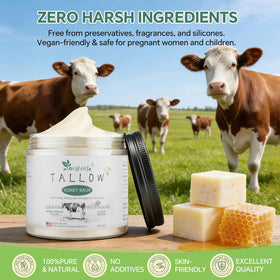 LOCYLEAF Beef Tallow Balm application shows smooth absorption and hydration on skin.