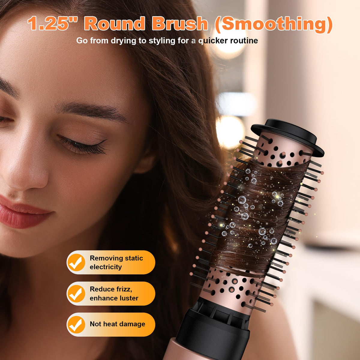 LOCYPO rose gold thermal volumizing brush for added lift